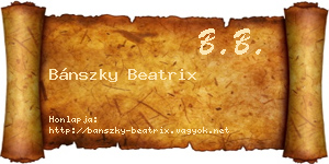 Bánszky Beatrix névjegykártya